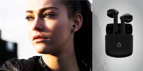 Słuchawki bezprzewodowe douszne Manta RYTMO X czarne TWS mikrofon 59ms na Arena.pl