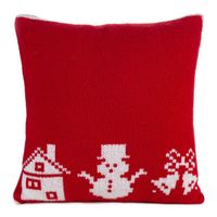 Poszewka świąteczna z ozdobnym splotem WINTER 45X45 czerwona