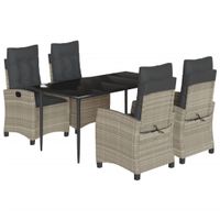 5-cz. zestaw mebli ogrodowych z poduszkami, jasnoszary