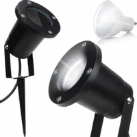 REFLEKTOR CZARNY HALOGEN LAMPA LED OGRODOWA SZPIKULEC WBIJANA W GRUNT 230V