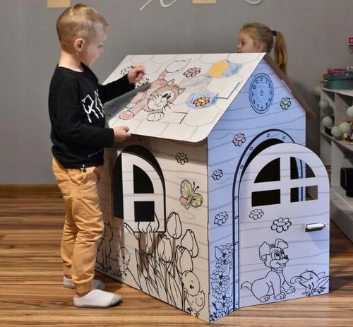 Domek Do Kolorowania Malowania Kolorowanka XXL Duży 99x68x78 na Arena.pl