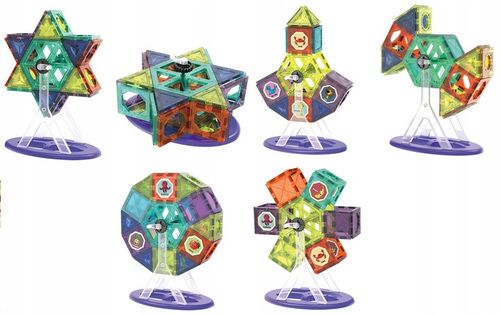 KLOCKI MAGNETYCZNE KONSTRUKCYJNE DLA DZIECI 110EL ŚWIECĄCE TOR KULKOWY XXL na Arena.pl