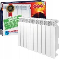 GRZEJNIK ALUMINIOWY WULKAN H-500 BIAŁY DIAMOND - 10 ŻEBEREK 1526 W