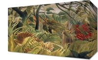 Obraz 30x20cm Tiger in a Storm, Rousseau Vintage do Salonu