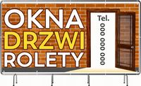 BANER REKLAMOWY 100x50cm projekt w cenie różne wzory OKNA DRZWI ROLETY