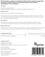 Proton Labs NAC 99,52% czysta N-ACETYLO L-CYSTEINA 150 mg 120 KAPS | DETOX