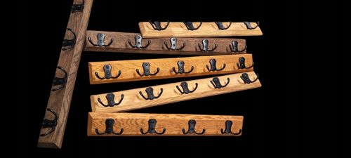 WIESZAK ŚCIENNY WISZACY LOFT DĄB 60CM 10 UCHWYTÓW NA UBRANIA DO na Arena.pl