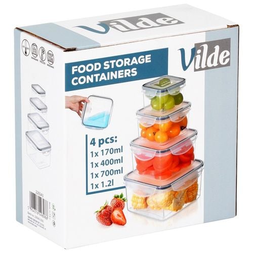 zestaw 4 pojemników na żywność z pokrywami i uszczelkami 229243 na Arena.pl