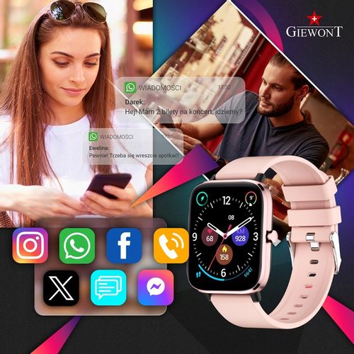 SMARTWATCH GIEWONT GW230-1 Dynamic SmartCall ROZMOWY SMS SPORT ALERT KROKI na Arena.pl