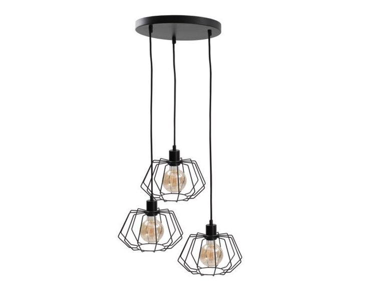Lampa wisząca 3xE27 LUNA BLACK zdjęcie 1