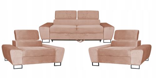 Zestaw mebli wypoczynkowych salonu Bosso Sofa 2os fotele beż Family Meble na Arena.pl