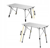 Aluminiowy składany stół stolik turystyczny 52 x 90 x 70 cm srebrny