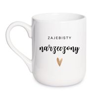 KUBEK "ZAJEBISTY NARZECZONY" Wzór - Elegant Coffee 330 ml