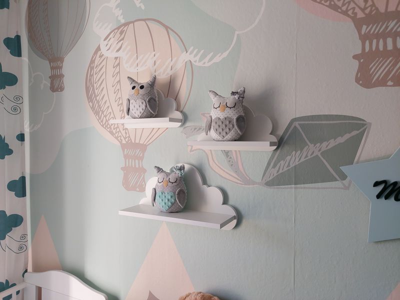 Półka chmurka zestaw Ibiza z wieszakami całe białe zdjęcie 3