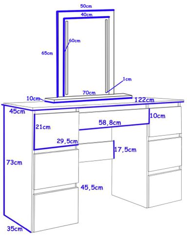 TOALETKA MEGAN B3 BIAŁA lustro LED na Arena.pl