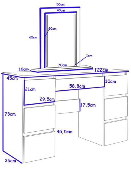 TOALETKA MEGAN B3 BIAŁA lustro LED zdjęcie 6