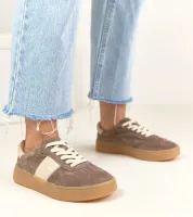 Ciemnobrązowe Skórzane Sneakersy Na Platformie Filippo 41