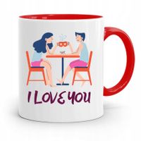 Kubek Czerwony Na Walentynki I Love You Prezent Z Nadrukiem Ze Zdjęciem