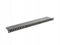Patch panel Lanberg PPS6-0024-B 24 port 0.5U kat.6 ekranowany czarny