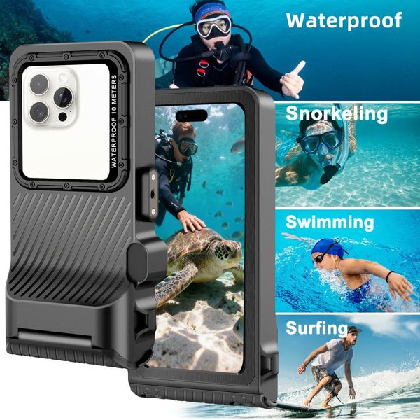 tech-protect ipx8 pro universal diving waterproof case grey/black zdjęcie 6