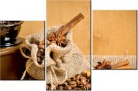 60 90CM OBRAZ 3 ELEM AROMATYCZNA KAWA ŚCIENNY DRUK PŁÓTNO