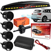 Zestaw PDC 4x Czujniki Parkowania Cofania Przód Tył Czarne Wyświetlacz Slim