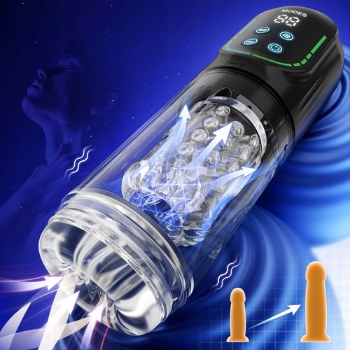 masturbator męski z 3 pompkami i 7 ruchami obrotowymi, wibrujący i ssący na Arena.pl