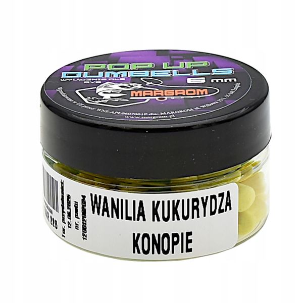 Dumbells POP UP 6mm Margrom WANILIA KUKURYDZA KONOPIE Method Feeder zdjęcie 2