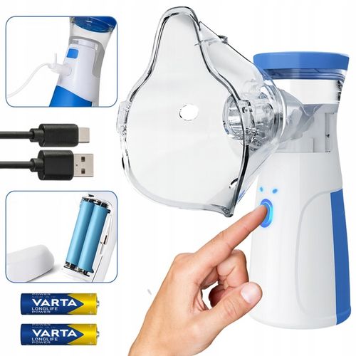 INHALATOR NEBULIZATOR ULTRADŹWIĘKOWY PRZENOŚNY DLA DZIECI DOROSŁYCH AA USB na Arena.pl