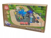 Elefun Drewniana kolejka elektryczna ze światłem 56el