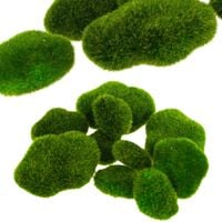 Kamienie kamyki omszałe z mchu mech dekoracyjne do stroika lasu diy 10 szt