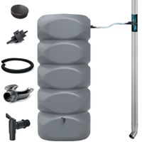 Zbiornik na wodę deszczową GUBO 1000l Smooth Gray zestaw do rynny z kranem