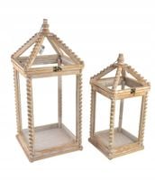 LOKKE Komplet 2 Latarni XL28x28x65 cm LL21,5x21,5x50,5 cm