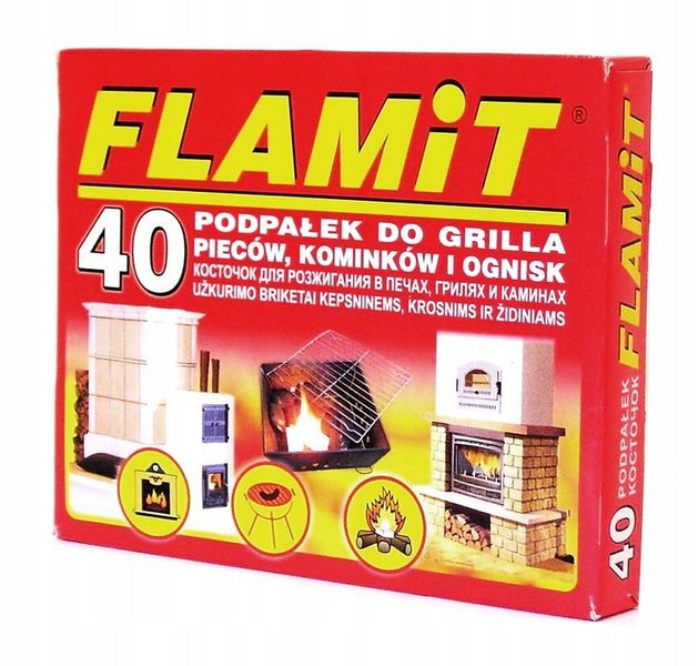 FLAMiT Podpałka w kostce, biała do grilla pieca kominka i ognisk 40 zdjęcie 3