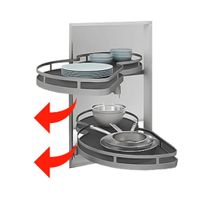 Półka narożna nerka front 450 mm do szafki szerokości 900 mm, Lewa, Antracyt