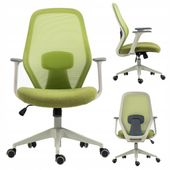 krzesło ergonomiczne obrotowe limonkowe na kółkach do pokoju dziecka