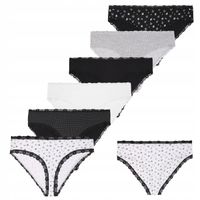 Majtki Damskie Figi z Wzorem Bawełniane Zestaw 6-szt WIELOKOLOROWY MORAJ M