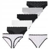 Majtki Damskie Figi z Wzorem Bawełniane Zestaw 6-szt WIELOKOLOROWY MORAJ M