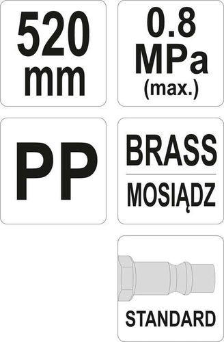 pistolet do przedmuchiwania 520mm - yt-23733 na Arena.pl