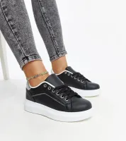 Czarne sneakersy z ozdobnymi cyrkoniami Perica 40