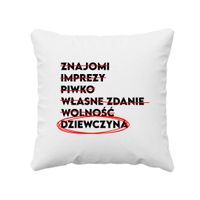 Znajomi, imprezy, piwko- poduszka na prezent