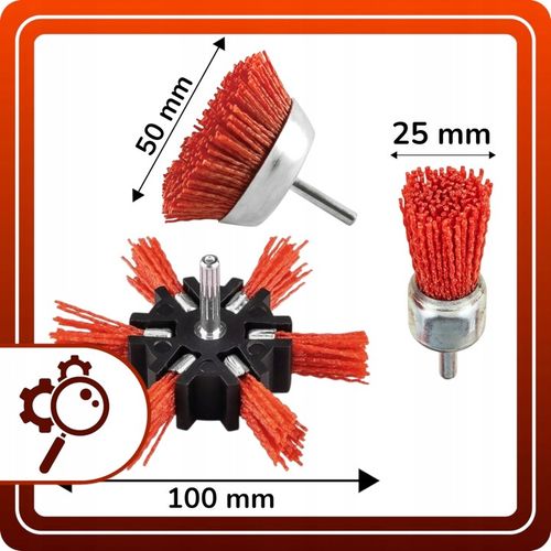 Szczotki druciane nylonowe do wkrętarki wiertarki do drewna zestaw 5 na Arena.pl