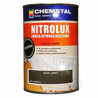 CHEMSTAL NITROLUX EMALIA NITROCELULOZOWA DO DREWNA I METALU SZARY JASNY 5L