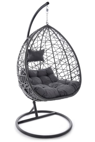 FOTEL WISZĄCY OGRODOWY HUŚTAWKA KOKON KOSZ VERMONT SZARY ...