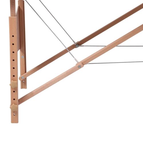 Składany stół do masażu z drewnianą ramą, 2 strefy, niebieski na Arena.pl