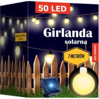 GIRLANDA SOLARNA OGRODOWA LAMPKI SOLARNE 50 ŻARÓWEK LED NA BALKON 7 metrów