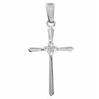 SREBRNY KRZYŻYK OZDOBNY Z CYRKONIAMI SREBRO PRÓBY 925