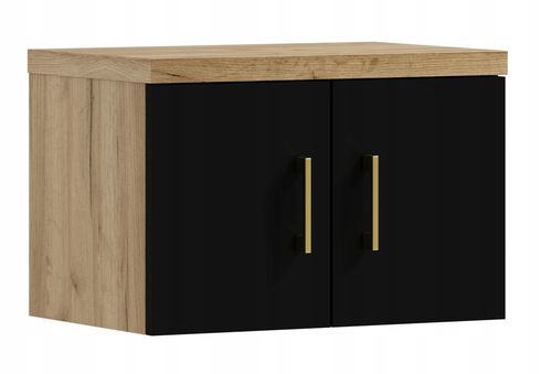 Szafka łazienkowa wisząca pod umywalkę MARKUS 60 czarny/dąb (W5) na Arena.pl