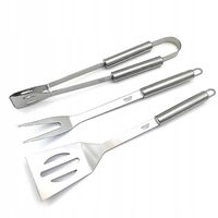 2X Adler Sztućce do grilla zestaw w Etui widelec szczypce łopatka GRILL
