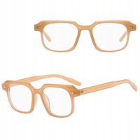 Okulary Nerdy Zerówki do KOMPUTERA TV Smartfon BLUE LIGHT Beżowy STYLION